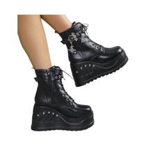 Botas De Plataforma Punk Goth Femininas Tamanho 43, Moda Casual 2024