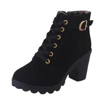 Botas De Salto Alto Femininas Da Moda Primavera/Inverno Com Cadarço, Confortáveis E Versáteis Botas De Salto Alto Femininas Da Moda Primavera/Inverno Com Cadarço, Confortáveis E Versáteis