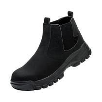Botas De Segurança Para Trabalho Masculinas À Prova d'Água Com Biqueira De Aço Anti-furo E Botão