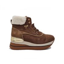 Botas de tornozelo Chiporro Brown Suede Platform para mulheres