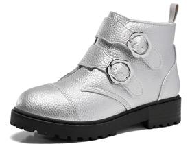 Botas de tornozelo Coutgo Girls Combat Flower Buckle Silver 12 Botas de tornozelo Coutgo Girls Combat Flower Buckle Silver 12