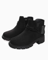 Botas de tornozelo Coutgo Girls de salto baixo com glitter pretas Botas de tornozelo Coutgo Girls de salto baixo com glitter pretas