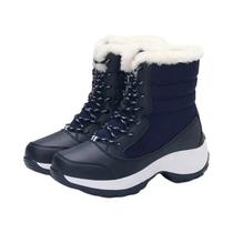 Botas de Tornozelo de Inverno Femininas - Impermeáveis, com Salto Plataforma e Pelúcia