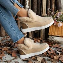 Botas de Tornozelo de Inverno Femininas - Quentes, de Pelúcia e Algodão