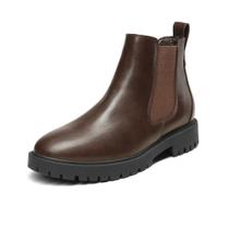Botas de tornozelo DREAM PAIRS Chelsea, de salto baixo, femininas, marrons, tamanho 7,5