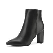 Botas de tornozelo DREAM PAIRS SIANNA femininas pretas com bico fino 7.5