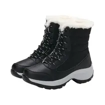 Botas de Tornozelo Femininas Impermeáveis - Salto Plataforma, Pelúcia, Inverno Botas de Tornozelo Femininas Impermeáveis - Salto Plataforma, Pelúcia, Inverno