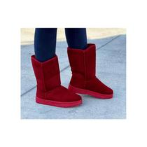 Botas de tornozelo femininas quentes de inverno com forro chiporro cor de vinho