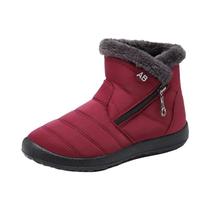 Botas de Tornozelo Impermeáveis para Inverno Feminino - Quentes e com Zíper