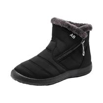 Botas de Tornozelo Impermeáveis para Inverno Feminino - Quentes e com Zíper