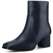 Botas de tornozelo Perphy Chunky Heel azul escuro de material sintético para mulheres