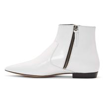 Botas de tornozelo XYD femininas formais com bico fino e salto baixo brancas Botas de tornozelo XYD femininas formais com bico fino e salto baixo brancas