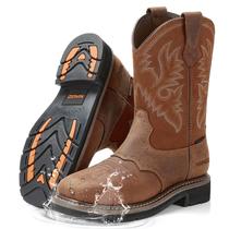 Botas de trabalho HISEA NINGO de couro impermeável para homens