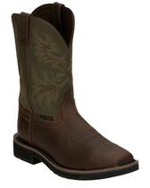 Botas de trabalho Justin Driller 11 Square Steel Toe Masculinas Umber