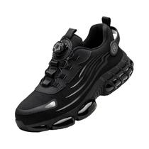 Botas De Trabalho Masculinas Anti-impacto E Anti-perfuração Com Botão Rotativo, Calçados De