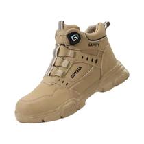 Botas De Trabalho Masculinas Com Biqueira De Aço Indestrutíveis E Antiperfuração Com Botão Rotativo Botas De Trabalho Masculinas Com Biqueira De Aço Indestrutíveis E Antiperfuração Com Botão Rotativo