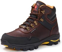 Botas de trabalho SUREWAY masculinas de couro impermeável com 6 bicos macios