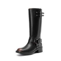 Botas DREAM PAIRS Cano Alto Estilo Motociclista com Bico Quadrado e Fivelas Botas DREAM PAIRS Cano Alto Estilo Motociclista com Bico Quadrado e Fivelas