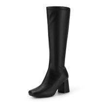 Botas DREAM PAIRS Gogo Square Toe Chunky Wide Calf para mulheres