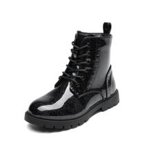 Botas DREAM PAIRS Infantil Combat Cano Curto Preto com Zíper Lateral