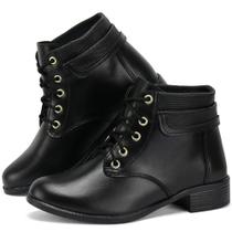 Botas Femininas Cano Curto Com Salto Baixo e Conforto