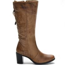 Botas Femininas Cano Médio Salto Grosso 2000/03 Caramelo Botas Femininas Cano Médio Salto Grosso 2000/03 Caramelo