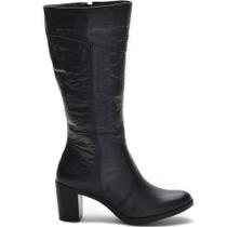 Botas Femininas Cano Médio Salto Grosso 2001/01 Preto
