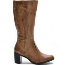 Botas Femininas Cano Médio Salto Grosso 2001/03 Caramelo