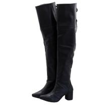Botas Femininas Cano Super Longo Over Salto Bloco Napa Lirom