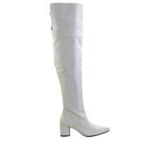 Botas Femininas Couro Over The Knee Salto Bloco Bico Fino Tendência Botas Femininas Couro Over The Knee Salto Bloco Bico Fino Tendência