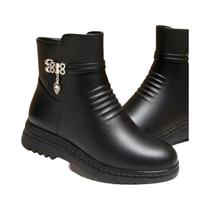 Botas Femininas De Couro De Inverno Tamanho Grande Com Forro De Lã Grosso, Botas De Neve Genuínas Botas Femininas De Couro De Inverno Tamanho Grande Com Forro De Lã Grosso, Botas De Neve Genuínas