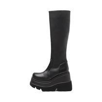 Botas Femininas De Inverno Cano Alto Antiderrapantes Com Salto Plataforma E Sola Grossa Estilo Botas Femininas De Inverno Cano Alto Antiderrapantes Com Salto Plataforma E Sola Grossa Estilo