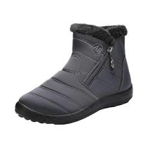 Botas Femininas De Inverno Com Forro De Pele, Salto Baixo, À Prova D'água, Sapatos De Neve, Botas