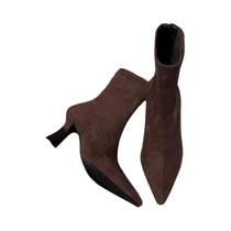 Botas Femininas De Salto Alto Com Bico Fino E Elástico Para Outono - Sapatos De Festa Da Moda Botas Femininas De Salto Alto Com Bico Fino E Elástico Para Outono - Sapatos De Festa Da Moda
