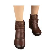 Botas Femininas De Salto Baixo Com Zíper Lateral, Botas Curtas Casuais De Inverno, Presente Para