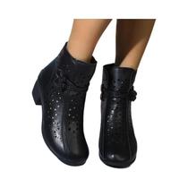 Botas Femininas De Verão Com Salto Médio Vazado, Respiráveis, Confortáveis, Sola Macia, Estilo Retrô Botas Femininas De Verão Com Salto Médio Vazado, Respiráveis, Confortáveis, Sola Macia, Estilo Retrô