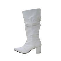 Botas Femininas Modelo Slouchy Bico Fino Salto Grosso Lirom