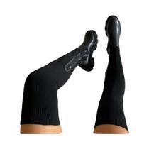Botas Femininas plus Size De Cano Alto Com Sola Grossa, Respiráveis, De Tricô Elástico, Bico Botas Femininas plus Size De Cano Alto Com Sola Grossa, Respiráveis, De Tricô Elástico, Bico
