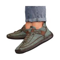 Botas Femininas Retrô De Couro Artesanais Cano Médio Antiderrapantes Com Sola Macia Nude Para