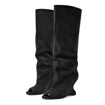 Botas femininas Rhineshell, de salto alto, pretas, tamanho 6