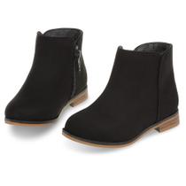 Botas Fupoia Girls Ankle Boots Fashion Short Suede Black 7