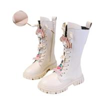 Botas Longas De Couro Kawaii Kuromi Para Meninas, Solado Macio, Veludo, Algodão, Calçados De Inverno Botas Longas De Couro Kawaii Kuromi Para Meninas, Solado Macio, Veludo, Algodão, Calçados De Inverno