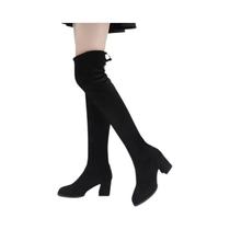 Botas Longas De Malha Com Sola Grossa Para Mulheres, Elásticas, Acima Do Joelho, Com Salto Alto,