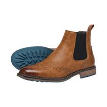 Botas masculinas Brogue Chelsea da moda Botas clássicas de couro estilo americano Botas masculinas Brogue Chelsea da moda Botas clássicas de couro estilo americano