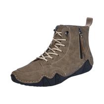 Botas Masculinas Vintage De Cano Alto Costuradas À Mão, Cor Sólida, Zíper Lateral, Calçados Casuais