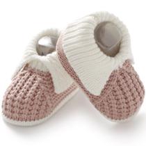 Botas para bebês Neiwech Newborn, tricotadas à mão, rosas, de 6 a 9 meses