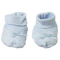 Botas para bebês prematuros, azul bambini, 100% algodão, 1 x 1 canelada