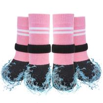 Botas para cães SCENEREAL antiderrapantes impermeáveis para cães pequenos, rosa