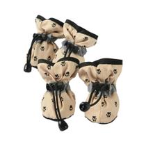 Botas Para Patas De Cães E Gatos Pequenos E Grandes, 4 Peças, Antiderrapantes, Macias, Ajustáveis,