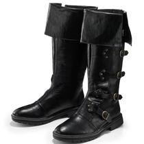 Botas piratas Jiuguva, traje renascentista medieval masculino, preto